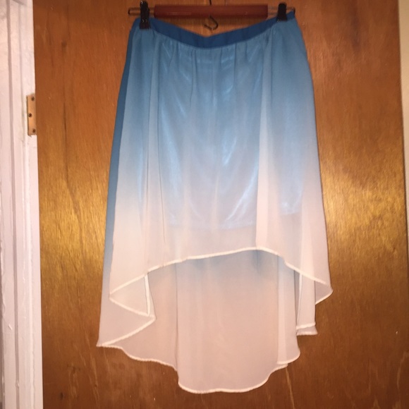 Blue and Cream Hi-low Skirt, Forever 21, Size M