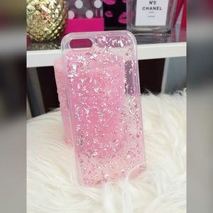 Light pink & silver foil iPhone SE,5,5s case