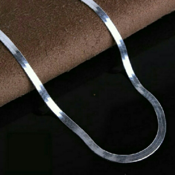 Fast shipping silver snake flat necklace