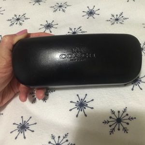 Black leather coach sunglasses case