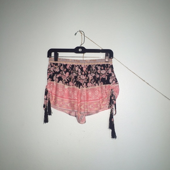 LF Multicolored Pink Floral Shorts w/ Tassels