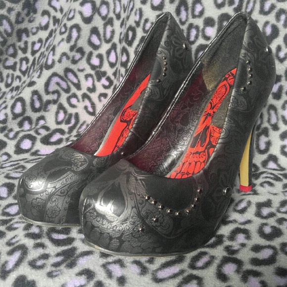 Sweet Skull O Mine Platform Heels