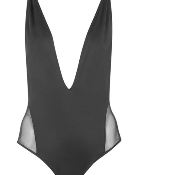 Deep Plunge Black Swimsuit