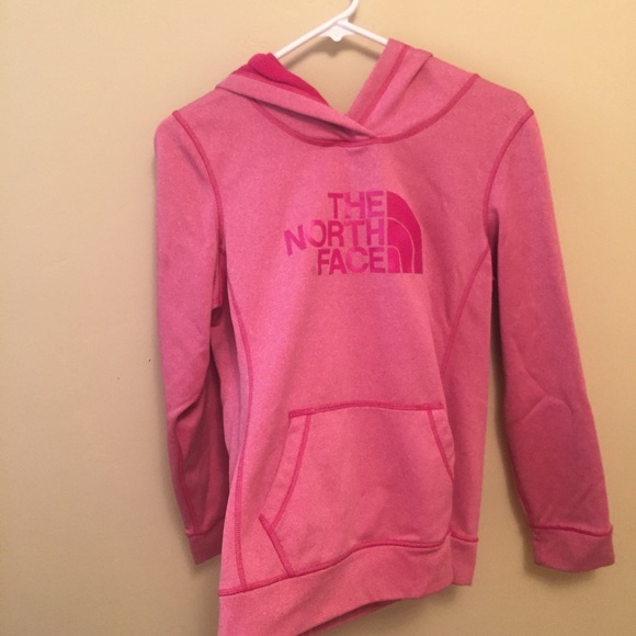 pink north face hoodie