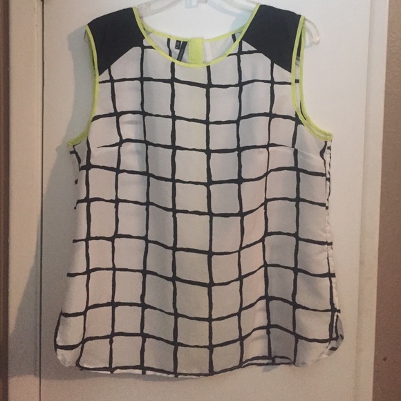 Black and white sheer blouse