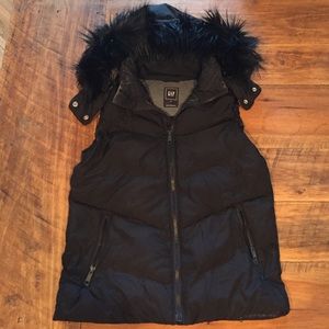 Puffer Vest w/ Faux Fur Hood