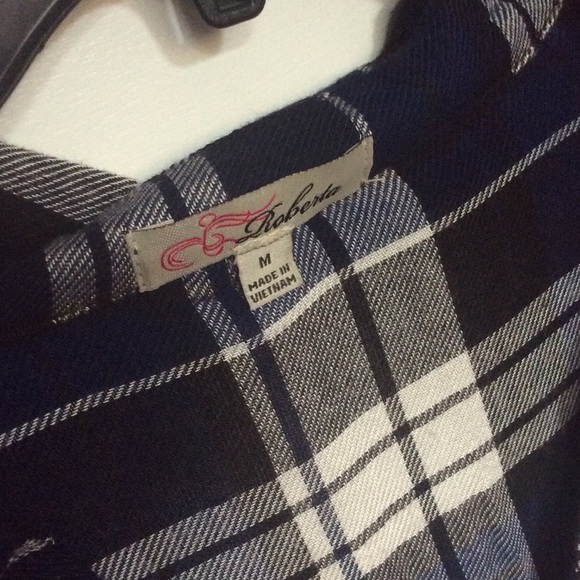 Blue Black and White Medium Flannel Dress - Picture 3 of 3