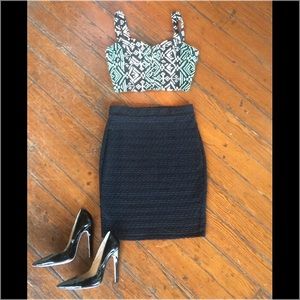 Textured Pull-On Skirt on Black