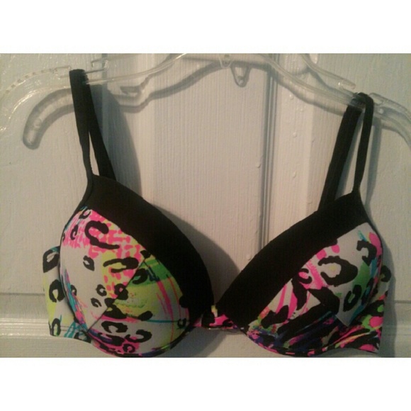 Neon Cheetah Print Push-up Bikini Top - Picture 1 of 3