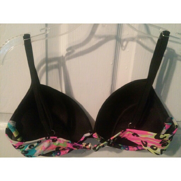 Neon Cheetah Print Push-up Bikini Top - Picture 2 of 3