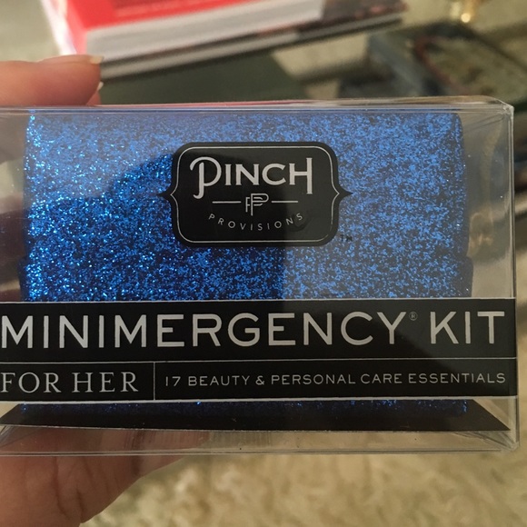 Mini Emergency Kit for HER. Blue-glitter NWT