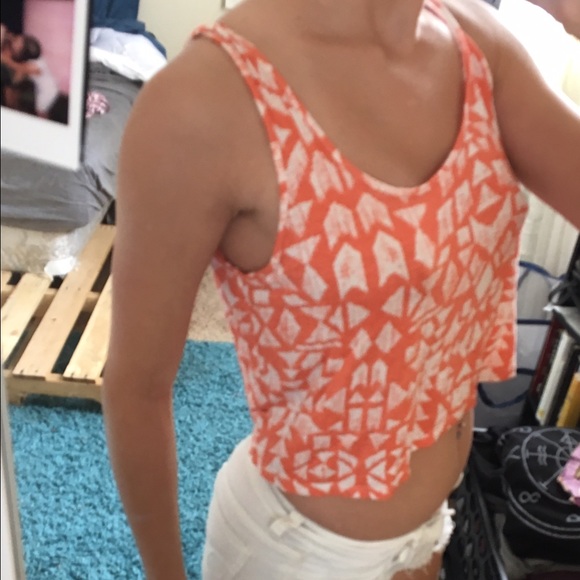 Orange and white Charlotte Russe crop top