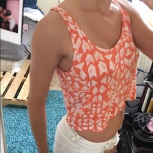 Orange and white Charlotte Russe crop top