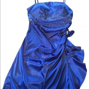 Blondie Nites by Stacy Sklar Blue Prom Dress