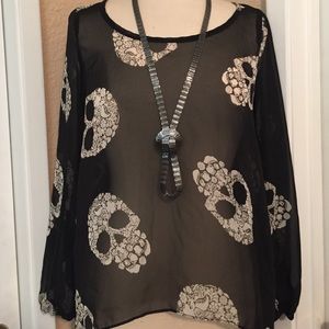 Black Sugar Skull Top
