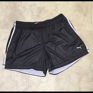 Women's Black Mesh Puma Shorts