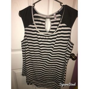 Plus size black and white stripped tank top!
