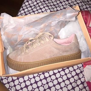 Public desire blush pink suede sneakers