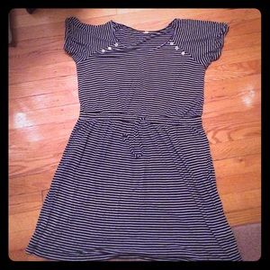 J.Crew navy and white striped dress size large J.Crew navy and white striped dress size large