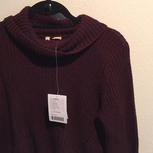 High-Low Maroon Sweater • Anthropologie