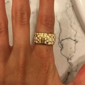 Gold and cream COACH ring size 5!