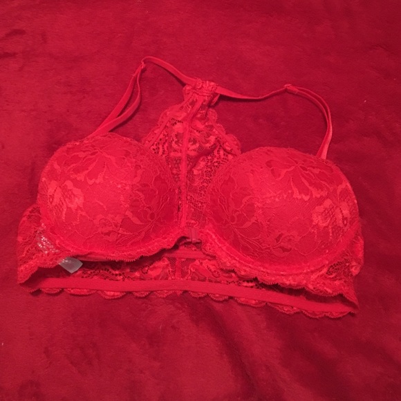red racer back bra