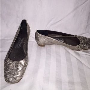 Salvatore Ferragamo Metallic Flats