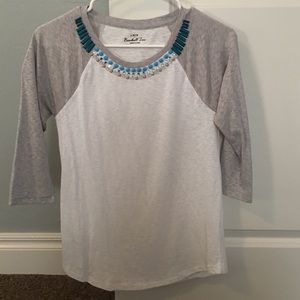 JCrew Baseball t with embellishments