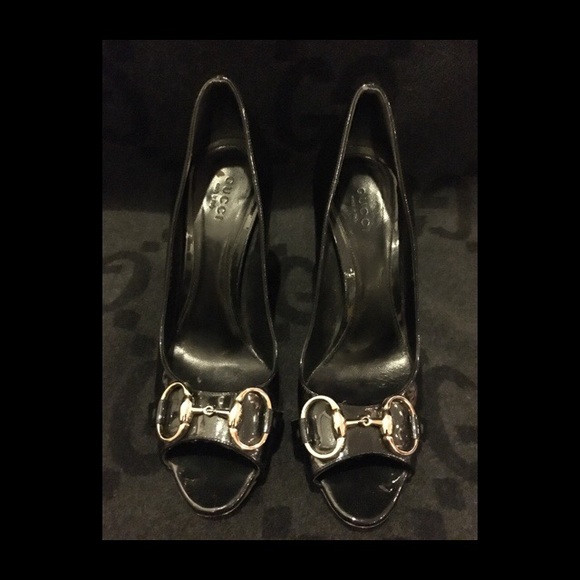 Gucci Sand Pelle S CUOIO Vernice Soft Metal Nero B