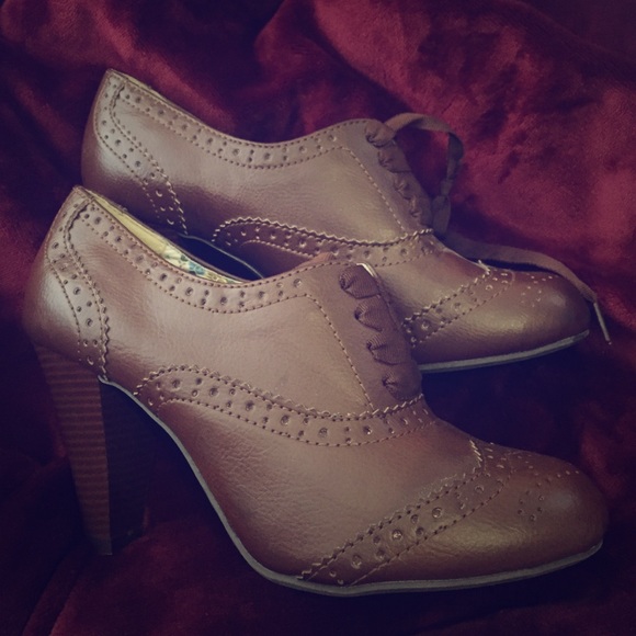 Brown high heels