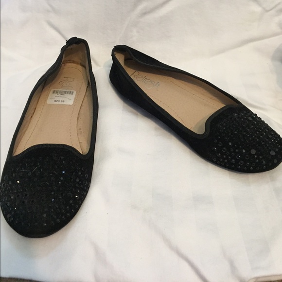 Black Studded Flats