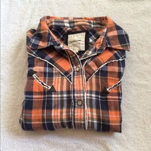 Orange Plaid Flannel