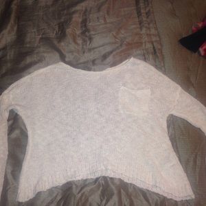 White sweater with pocket