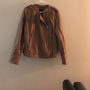 Tan leather jacket