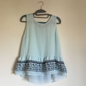 NWT Aqua blue short sleeved flowy blouse ✨