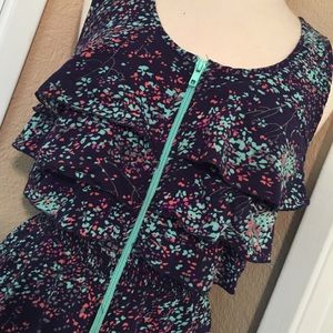 Hi Low dress with Zipper & Ruffles