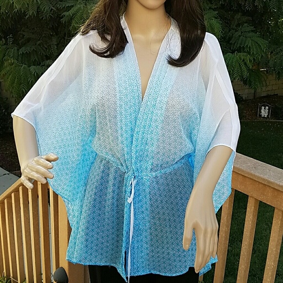 Sheer Aqua Blue Top - Size M
