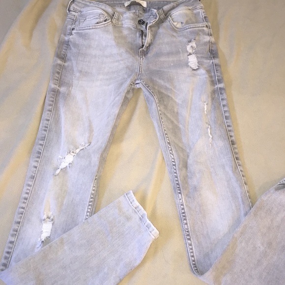 Grey Denim Skinny Jeans