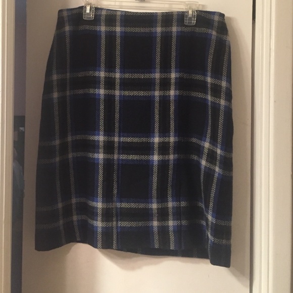 Plaid wool skirt