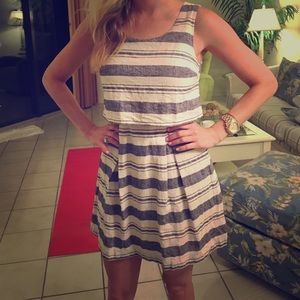 Loft striped linen dress