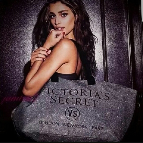 NWT Victoria's Secret glitter weekender tote bag