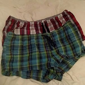 Two pairs of women's organic cotton PJ shorts