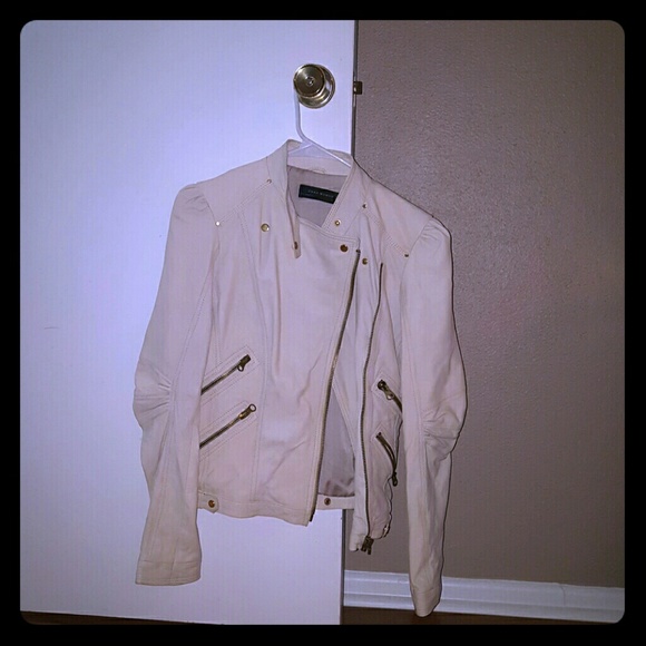 Zara 100% lambskin leather jacket