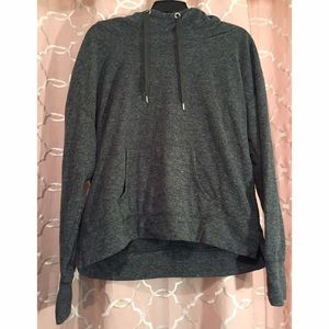 Dark gray fleece Reebok hoodie.