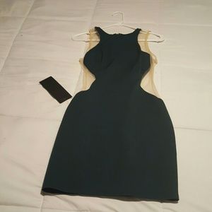 Bebe dark green dress