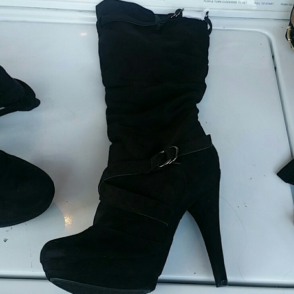 Black high heel boots