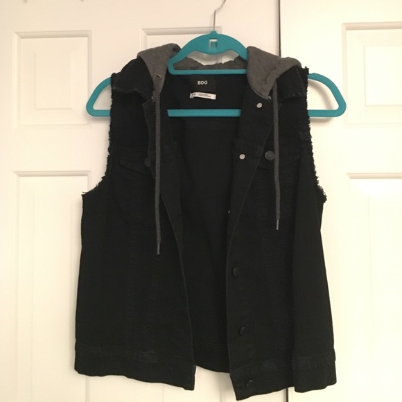 Denim vest w/ hood