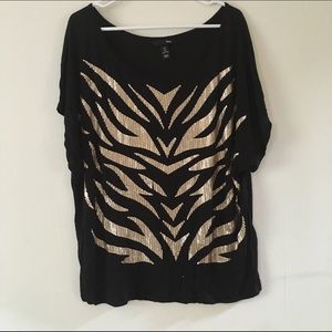 H&M gold sequin t shirt L