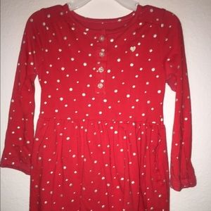 Girls red dress with silver stars