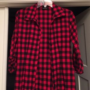 Extra long flannel , red, love culture